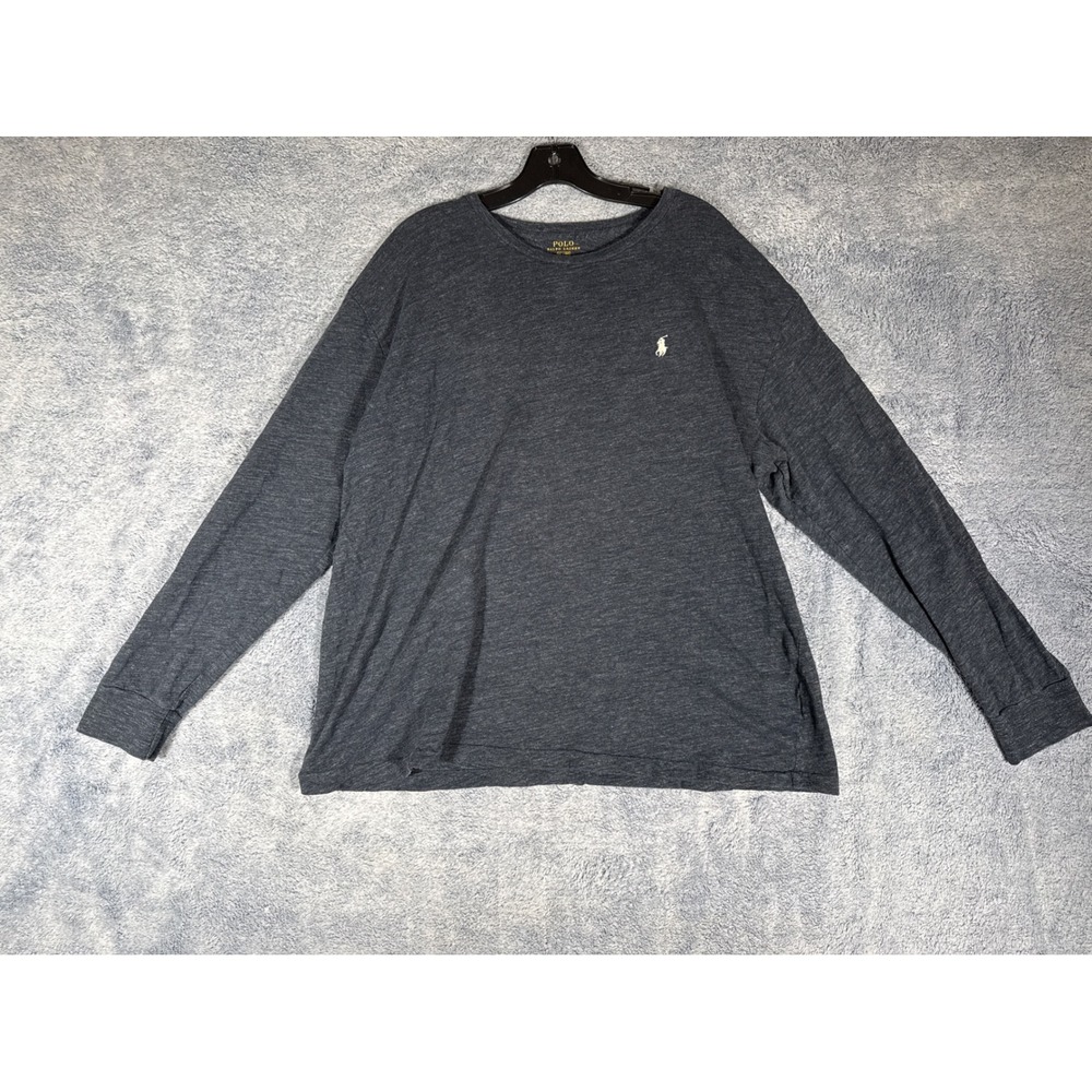 Polo Ralph Lauren Mens XL Long Sleeve T-Shirt Charcoal‎ Gray Heather Cotton Pony